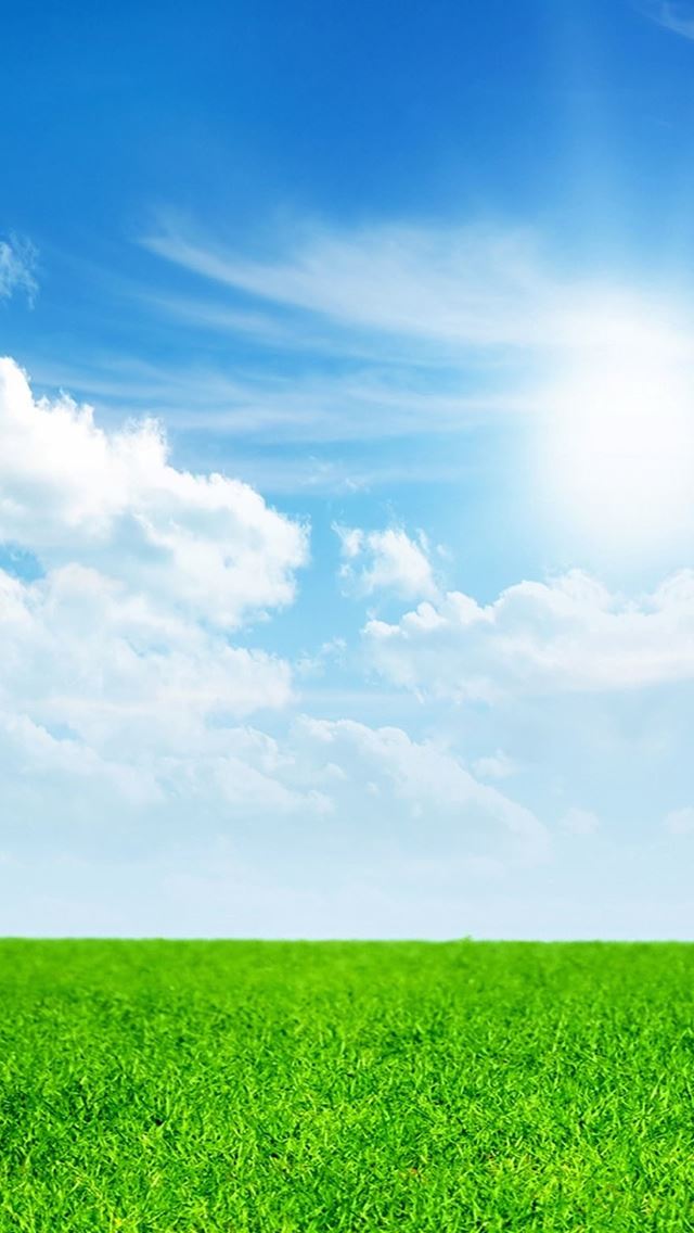 640x1136 Nature Green Grassland White Clouds - clouds iPhone Wallpaper