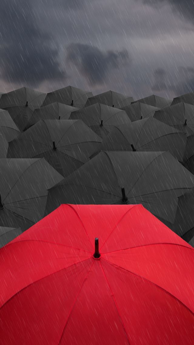 640x1136 Umbrella Rain Gray Red - storm iPhone Wallpaper