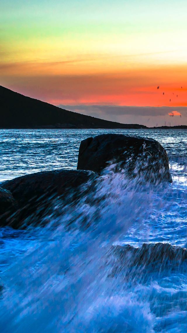 640x1136 Sea Spray Surf Sunset - surf iPhone Wallpaper