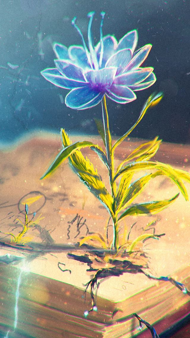 640x1136 Flower Abstract Book Open - fantasy iPhone Wallpaper