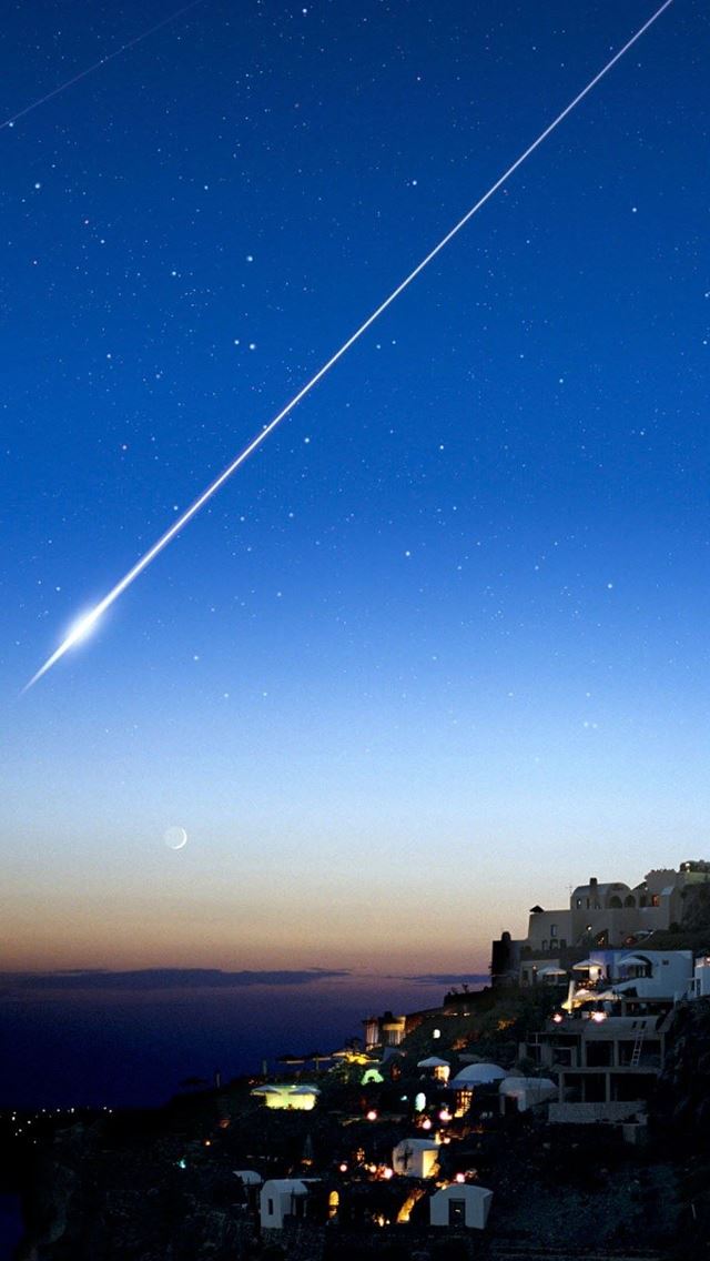 640x1136 Shooting Star Over Cliff City - cliff iPhone Wallpaper
