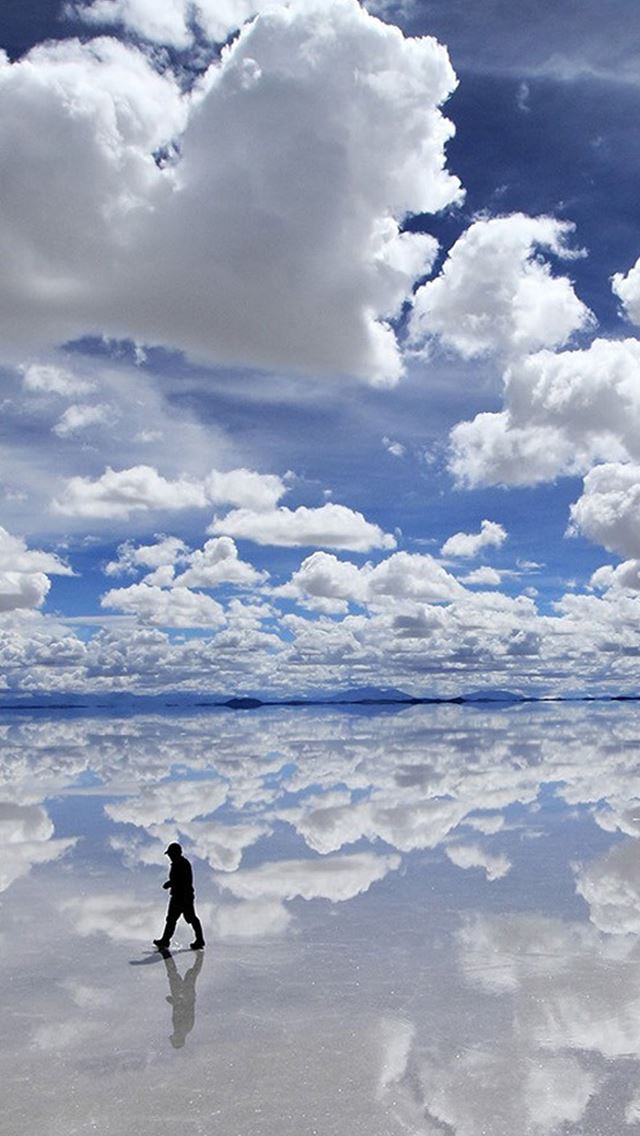 640x1136 Sea Mirror Clouds Skyscape - clouds iPhone Wallpaper