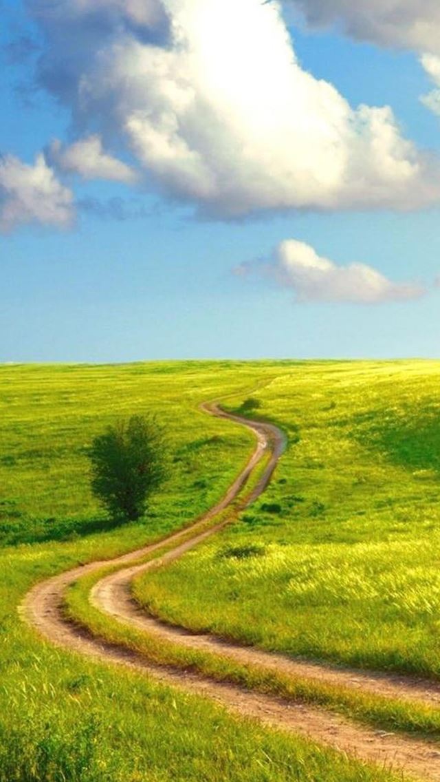 640x1136 Nature Winding Road Pure Skyscape - clouds iPhone Wallpaper