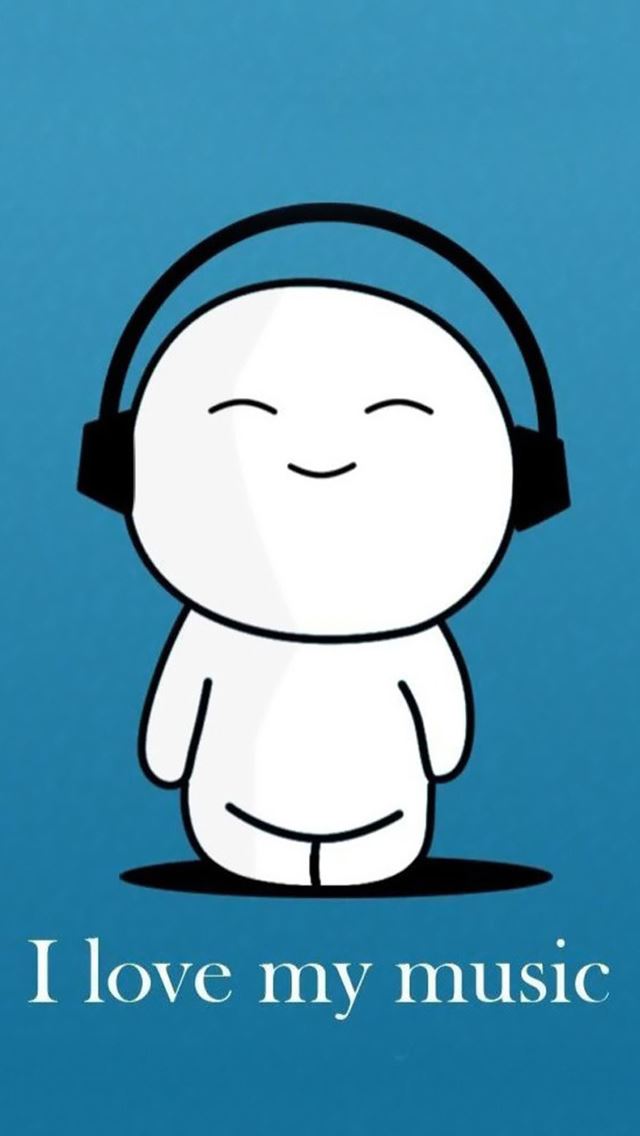 640x1136 I Love My Music Cartoon - funny iPhone Wallpaper