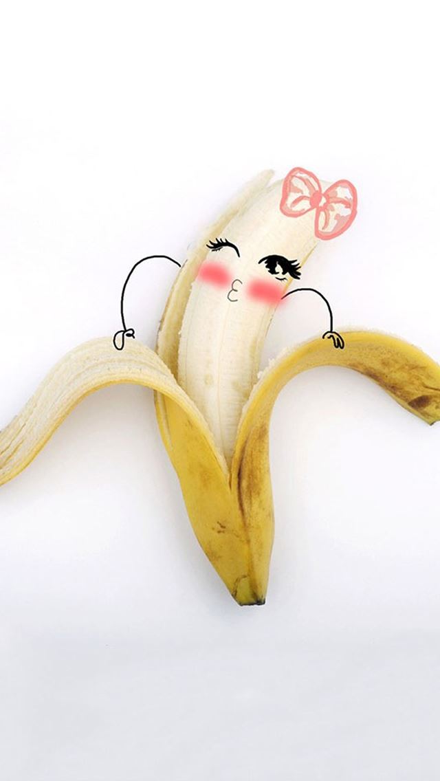 640x1136 Cute Cartoon Banana Girl - fruit iPhone Wallpaper