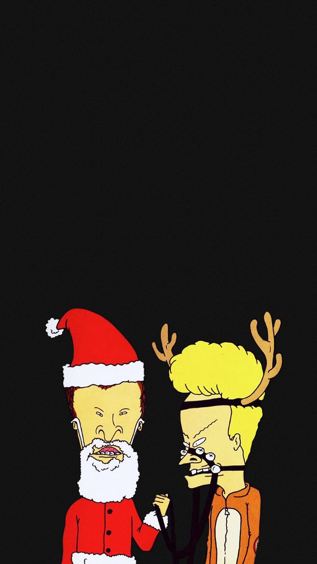 640x1136 Christmas Cartoon Beavis And Butthead - reindeer iPhone Wallpaper