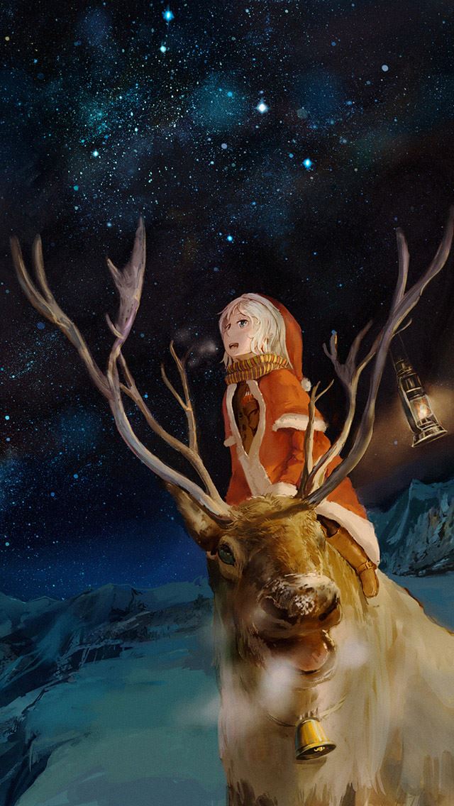 640x1136 Merry Christmas With Rudolf - reindeer iPhone Wallpaper