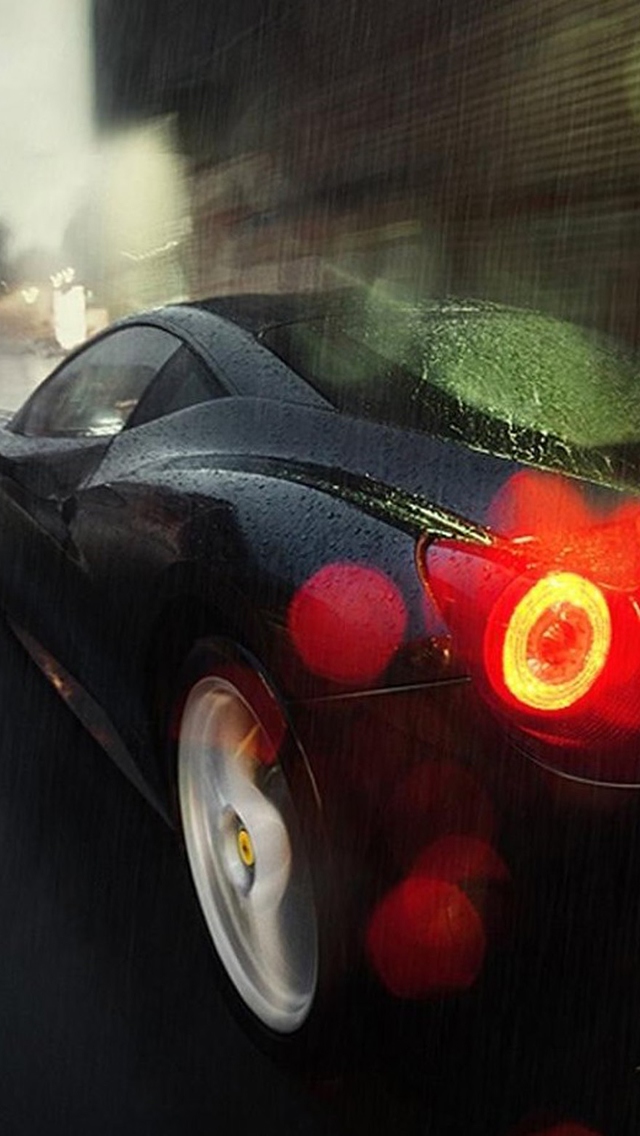 Rainy Bokeh Running Car Macro iPhone wallpaper 