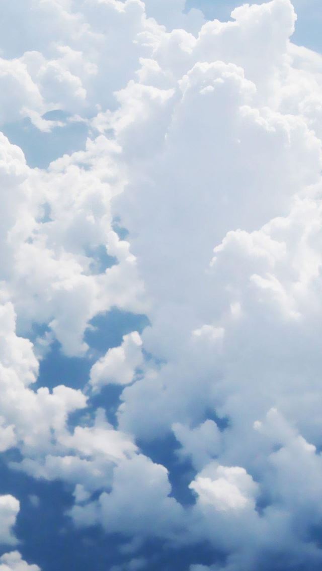 640x1136 Nature Puffy White Clouds - pure iPhone Wallpaper