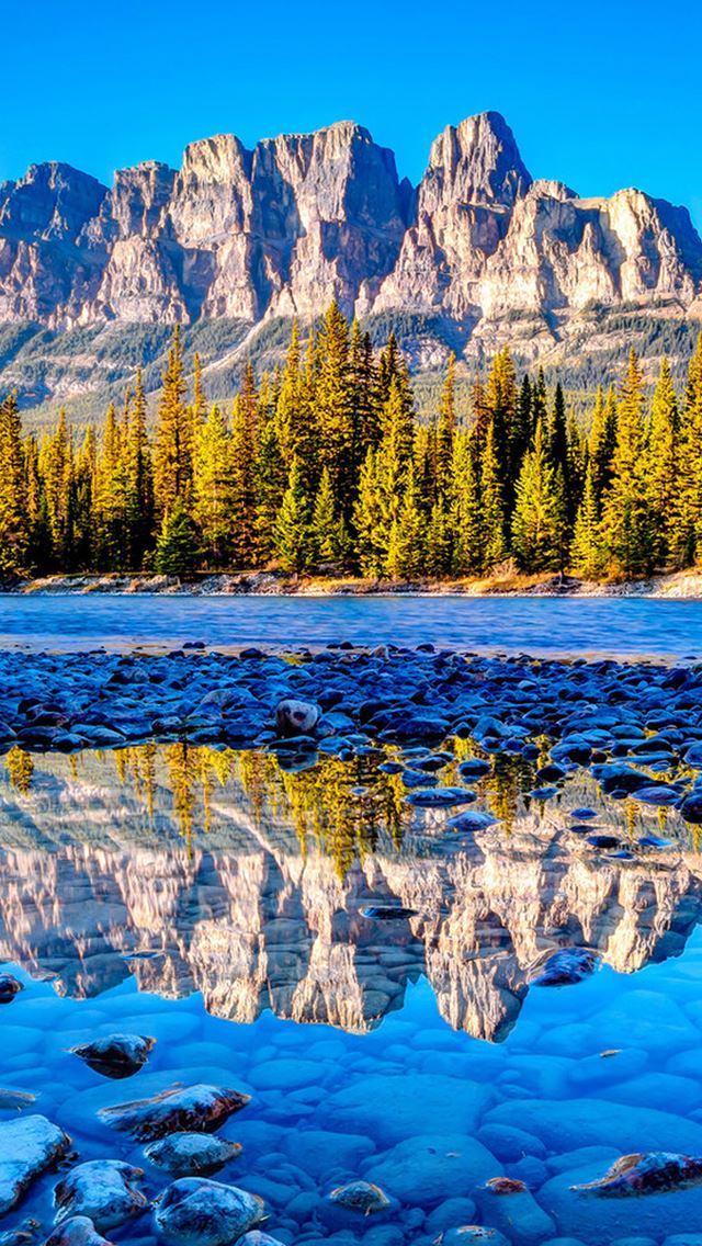640x1136 Beautiful Banff National Park  - reflection iPhone Wallpaper