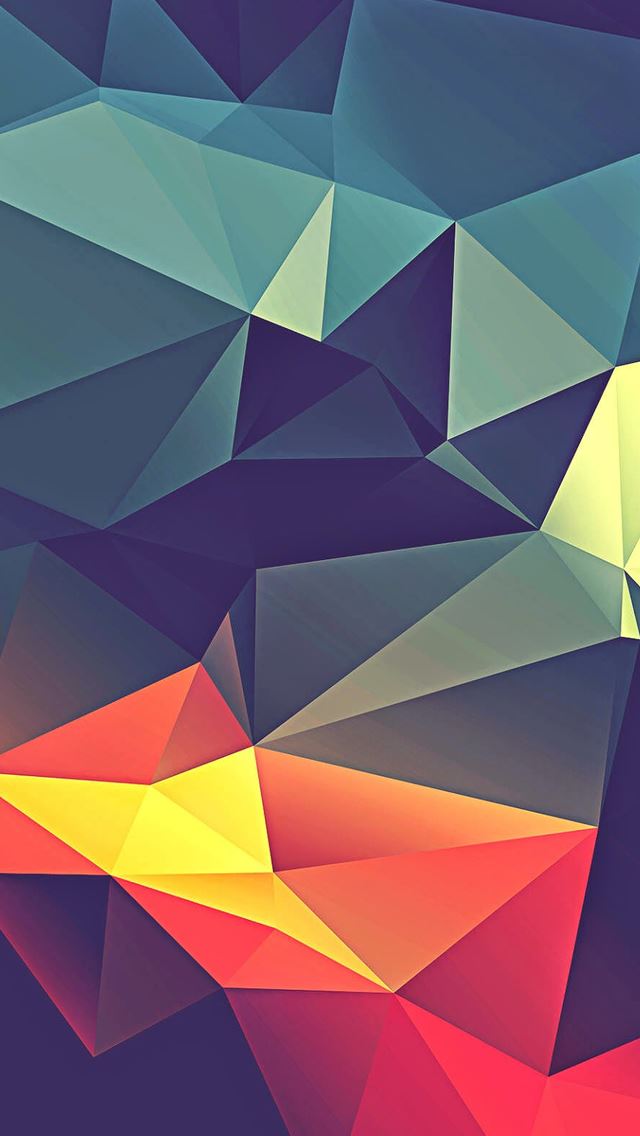640x1136 Colorful Polygonal Render -  iPhone Wallpaper