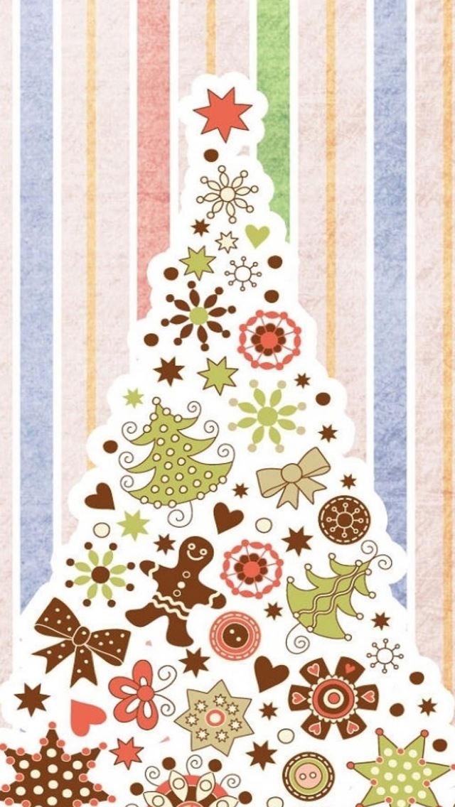 640x1136 Abstract Christmas Present Tree Pattern Background - christmas tree iPhone Wallpaper