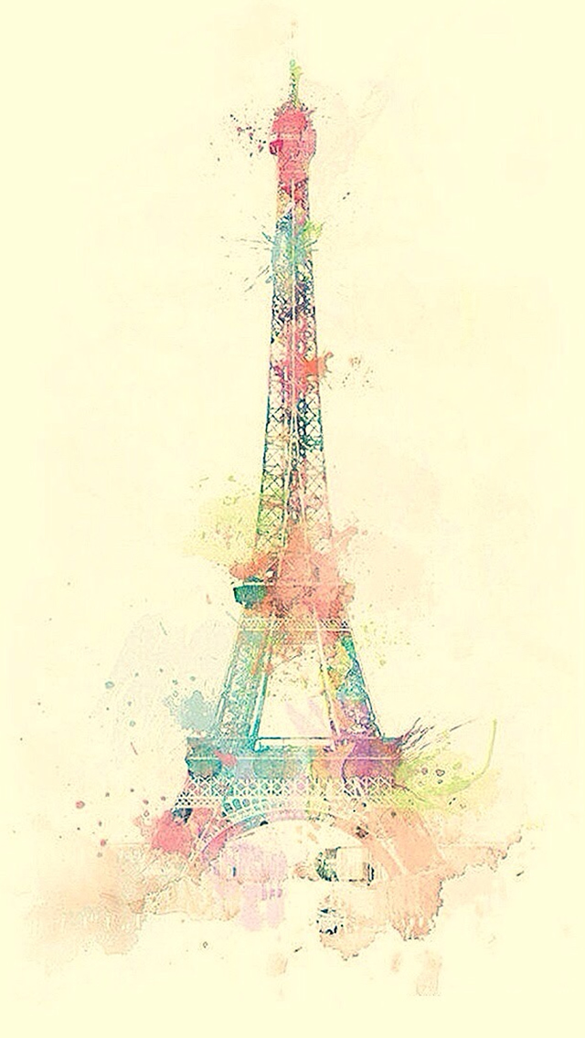 Eiffel Tower Watercolor Paint Iphone Wallpapers Free Download
