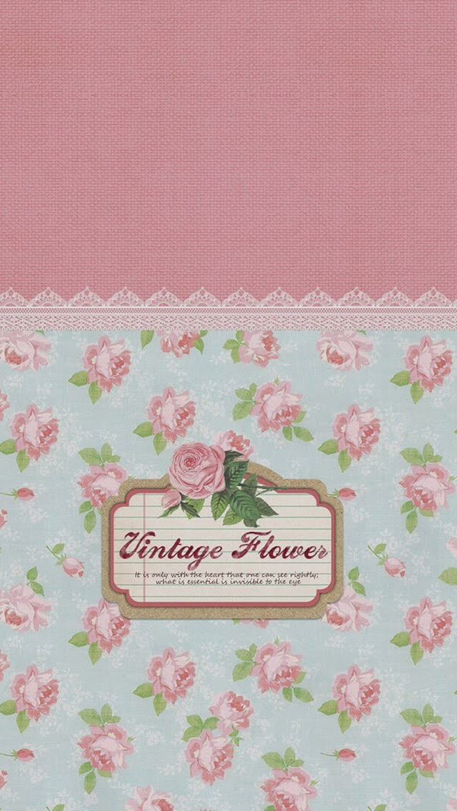 640x1136 Vintage Flowers Pattern Sign  - vintage iPhone Wallpaper