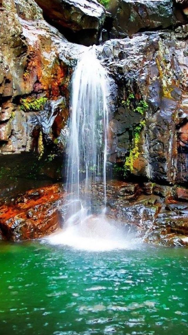 640x1136 Nature Plunge Waterfall  Pool - waterfall iPhone Wallpaper
