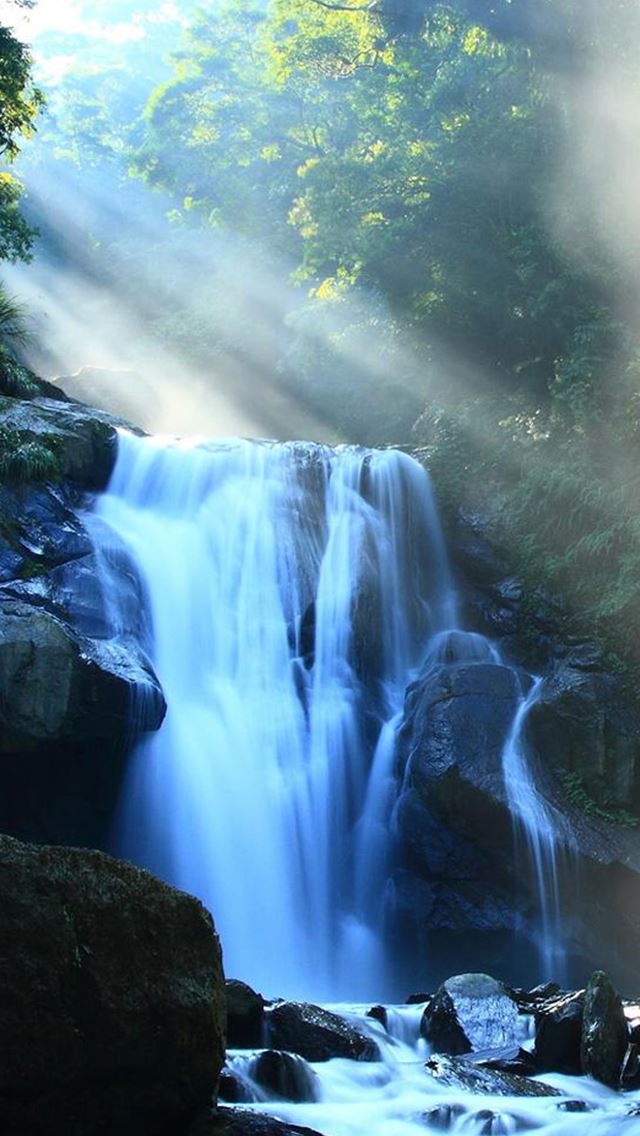 640x1136 Nature Sunny Fantasy Waterfall  - waterfall iPhone Wallpaper