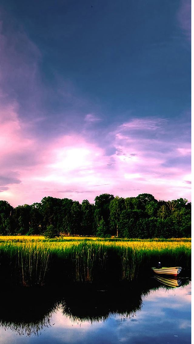 640x1136 Nature Calm Lake Forest Landscape - skyscape iPhone Wallpaper