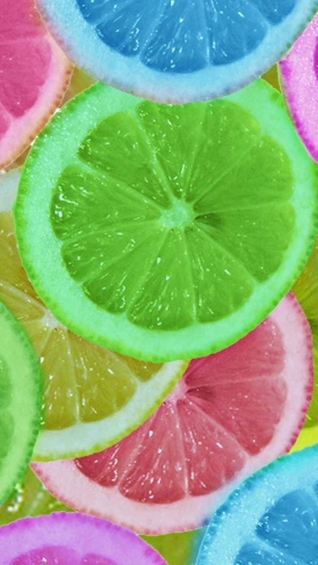 640x1136 Colorful Lemon Slice - pink iPhone Wallpaper