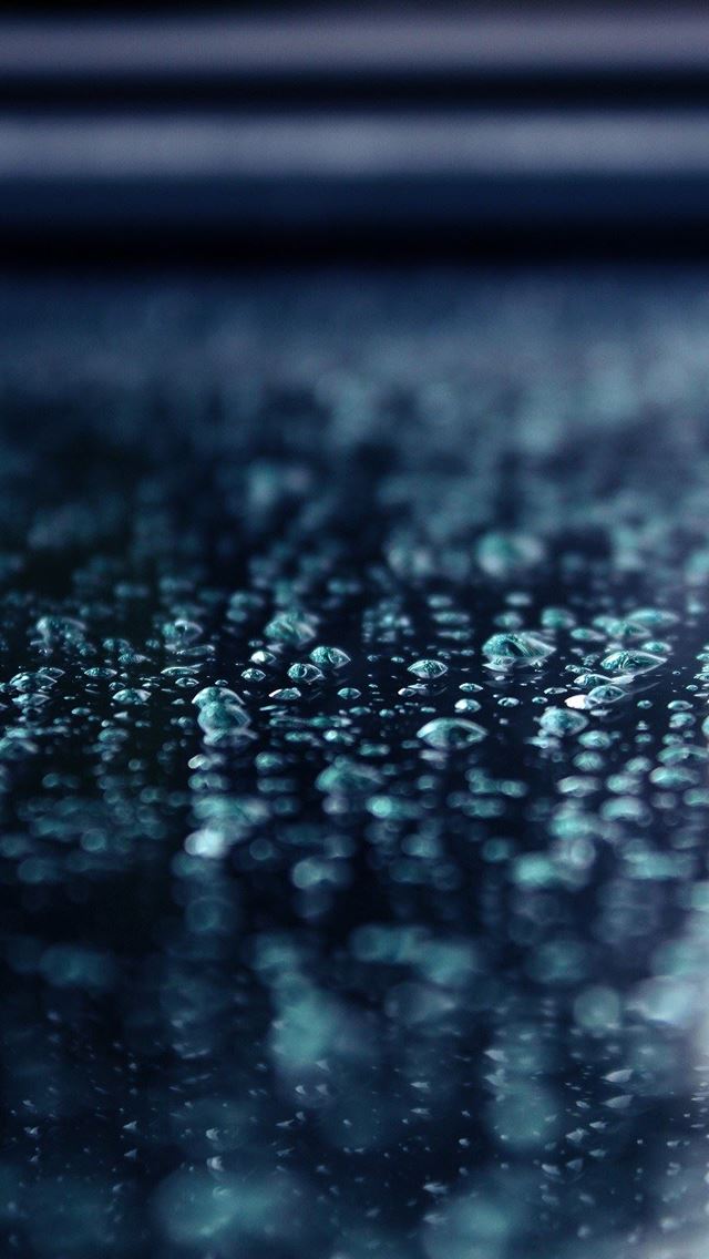 640x1136 Macro Water Drops Blue Surface - dew iPhone Wallpaper