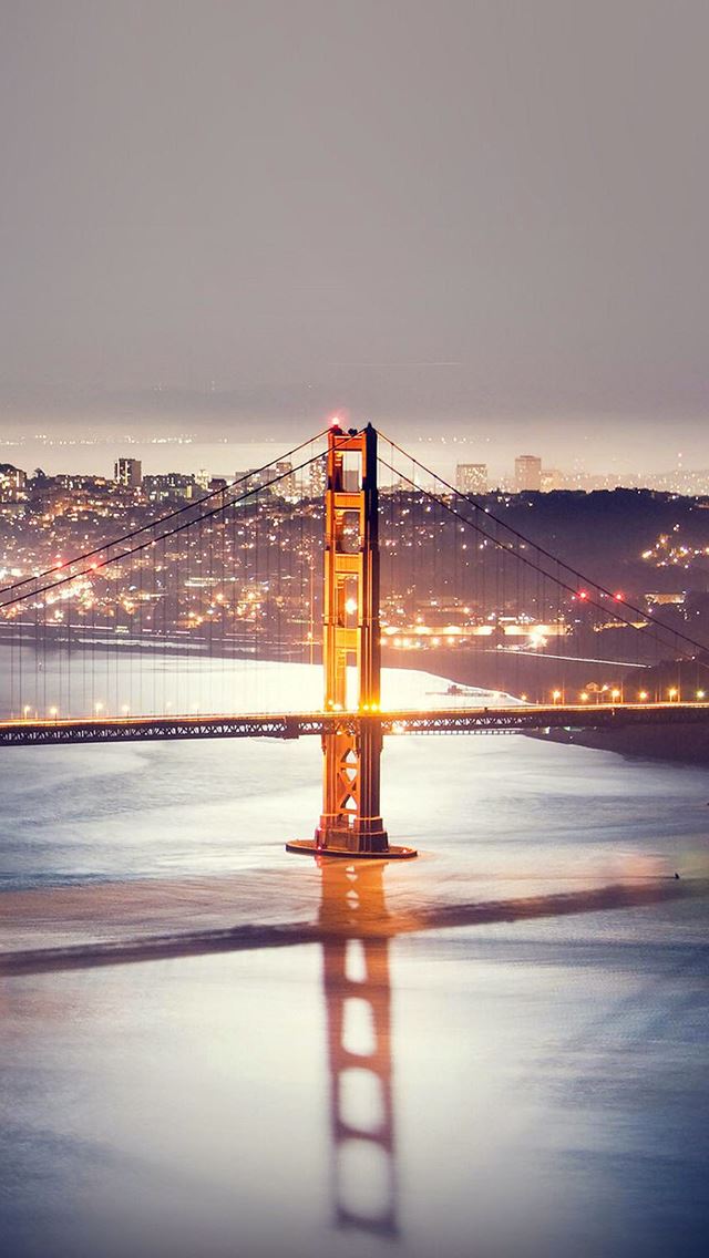 640x1136 Long Bridge At Night - reflection iPhone Wallpaper