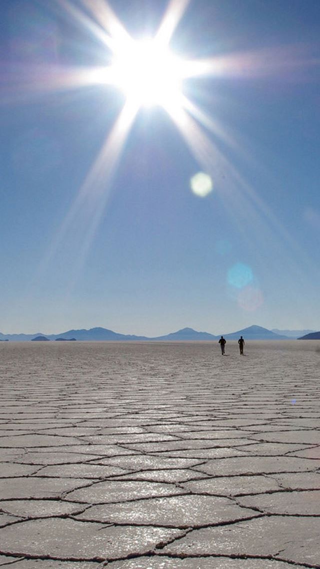 640x1136 Nature Sun Over Drought At Noon - land iPhone Wallpaper