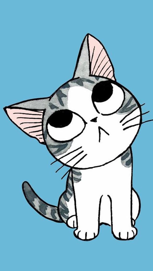 640x1136 Cute Cartoon Kitten - cat iPhone Wallpaper