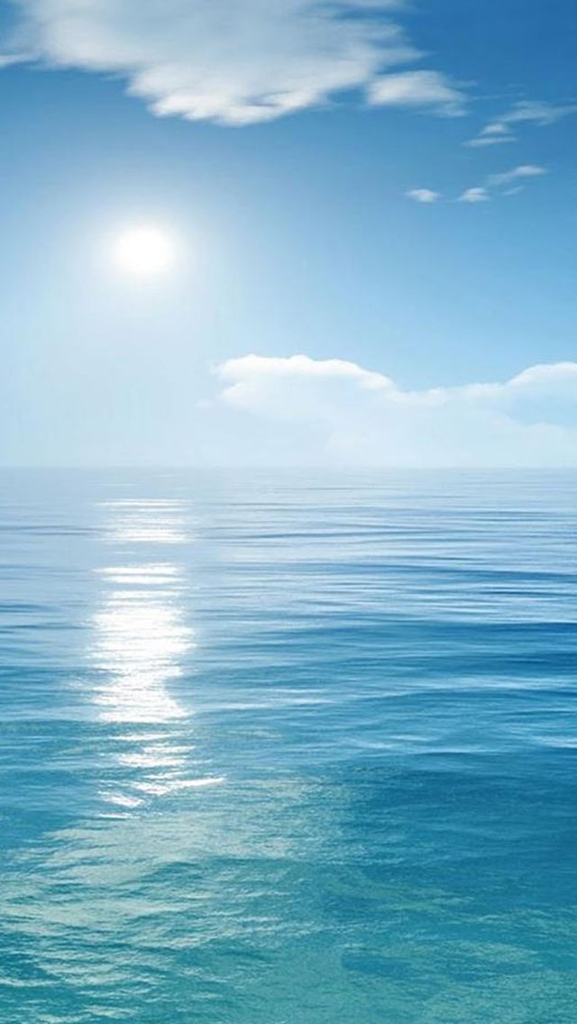 640x1136 Bright Sunny Scene Over Ocean - sea iPhone Wallpaper