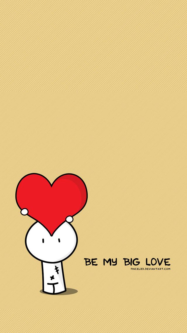 640x1136 Be My Big Love Valentines Illustration - valentine's day iPhone Wallpaper