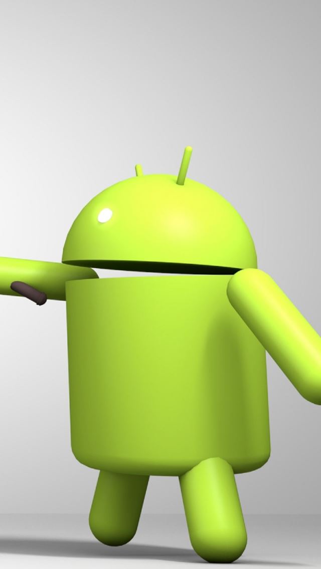 640x1136 3D Android Logo Green Render - robot iPhone Wallpaper