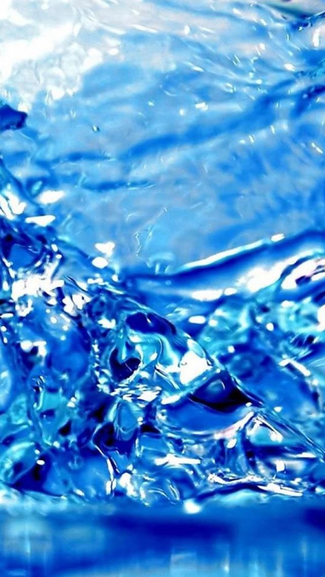 640x1136 Blue Water Droplet Splash - clear iPhone Wallpaper