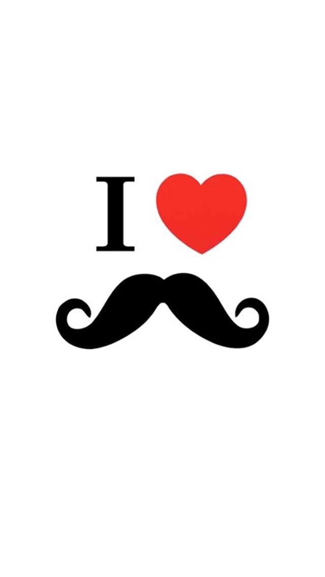 640x1136 Cute I Love Beard - funny iPhone Wallpaper