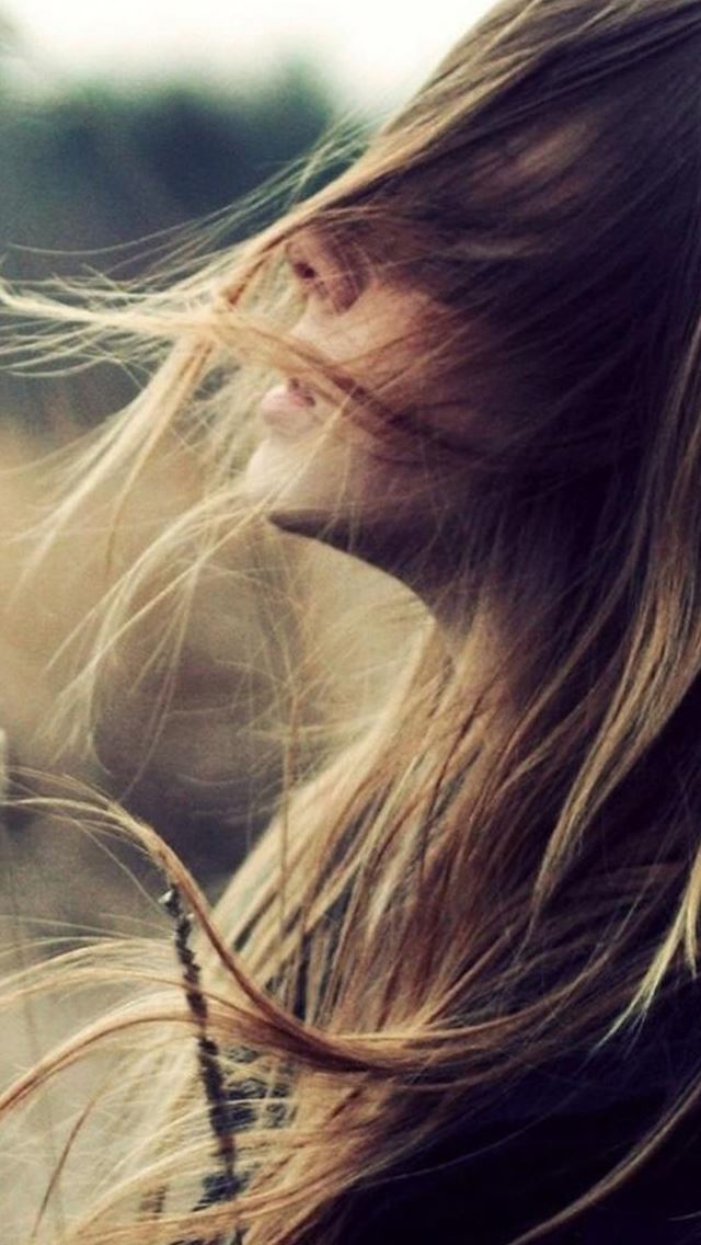 640x1136 Beautiful Girl Face Flying Hair - girl iPhone Wallpaper