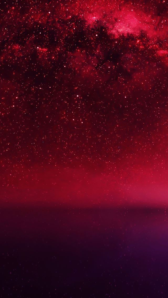 640x1136 Cosmos Red Night Live Lake Starry Space -  iPhone Wallpaper