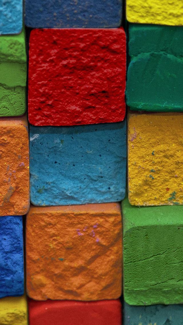 1284x2778 Colorful Cube Block Art Pattern - yellow iPhone Wallpaper