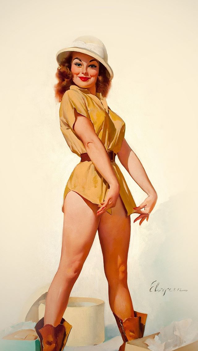 640x1136 Pinup Girl Illust Art Painting - hot iPhone Wallpaper