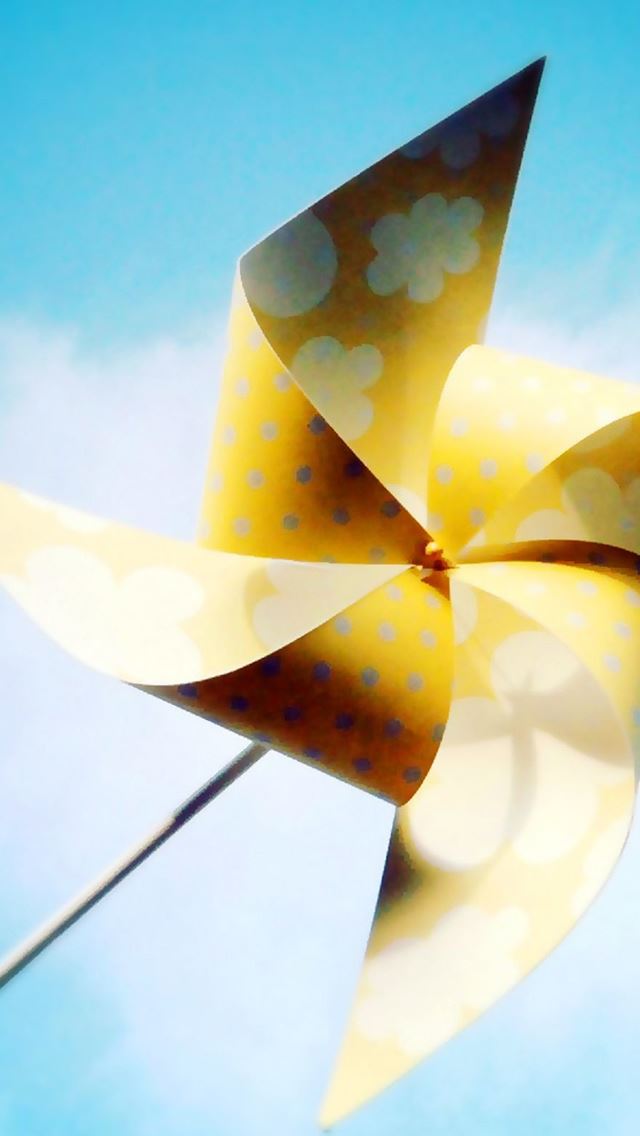 640x1136 Yellow Pinwheel White Flowers Summer - cool iPhone Wallpaper