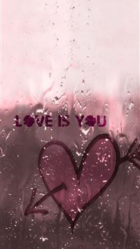 Love Is You Wet Window Glass wallpaper
