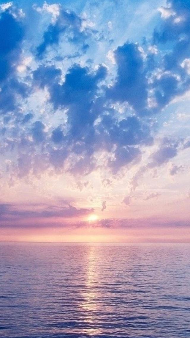 640x1136 Nature Fantasy Purple Sunrise Scene Over Sea - sunrise iPhone Wallpaper