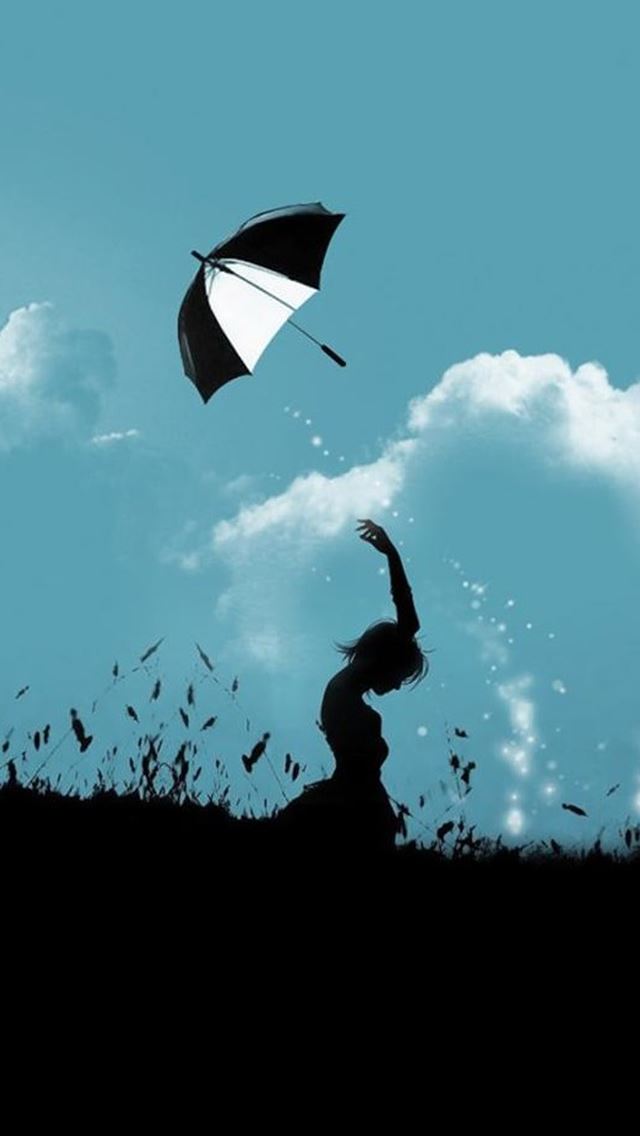 640x1136 Hill Flying Flare Umbrella Cloudy Skyscape Aesthetic ArtSkyca - hill iPhone Wallpaper