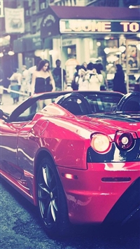 Street Cornor Luxury Modern Red Racing Car wallpaper