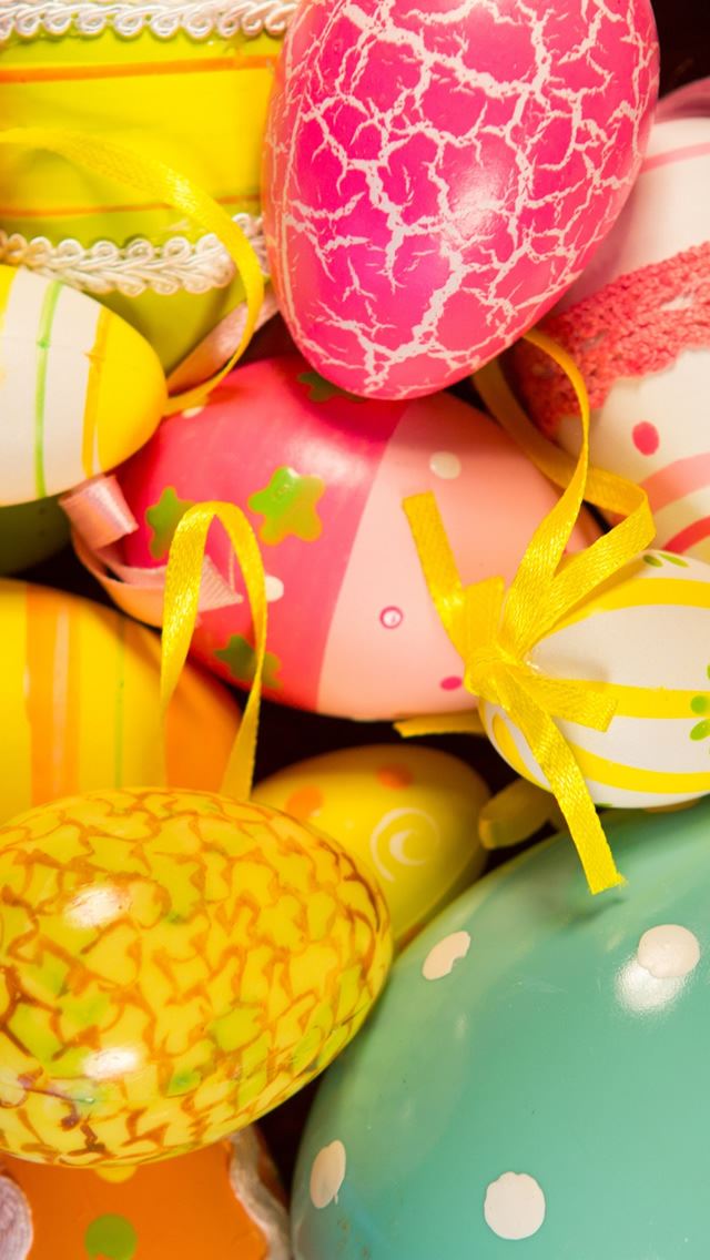 640x1136 Easter Painted Eggs Holiday Atmosphere - pink iPhone Wallpaper