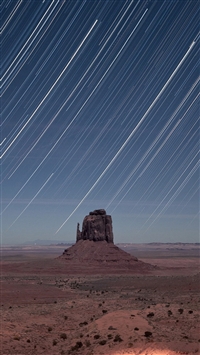 Mountain Valley Meteor Shower Landscape wallpaper