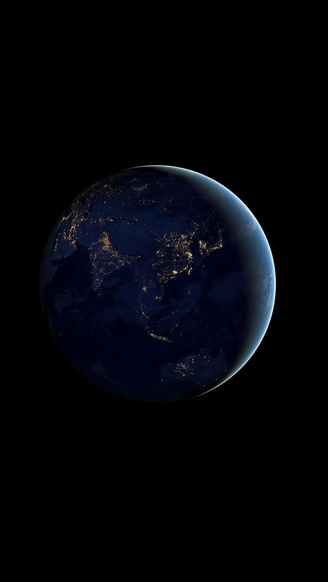 640x1136 Asia At Night Earth Space Dark -  iPhone Wallpaper