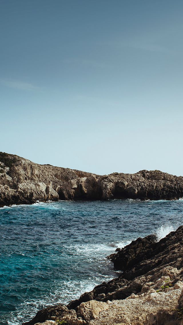 640x1136 One Sunny Day Sea Rock Nature - water splash iPhone Wallpaper
