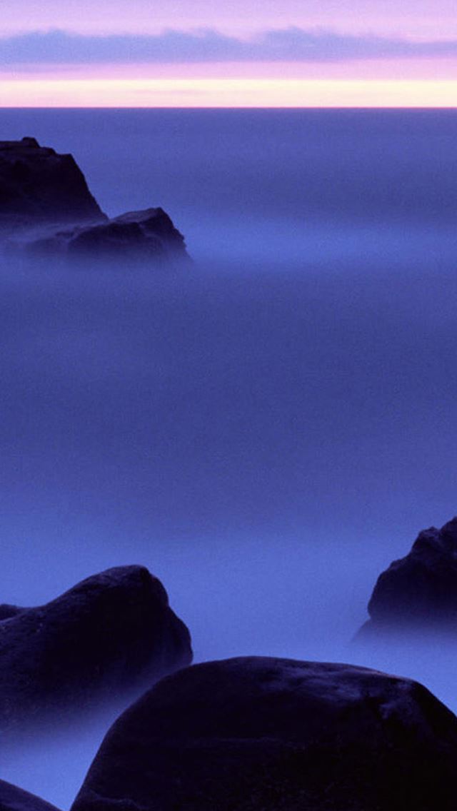 640x1136 Nature Light Sea Mist Rock View - pure iPhone Wallpaper