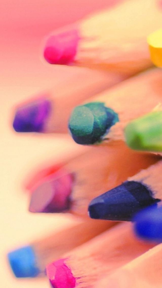640x1136 Abstract Colorful Pencil Refill Bokeh -  iPhone Wallpaper