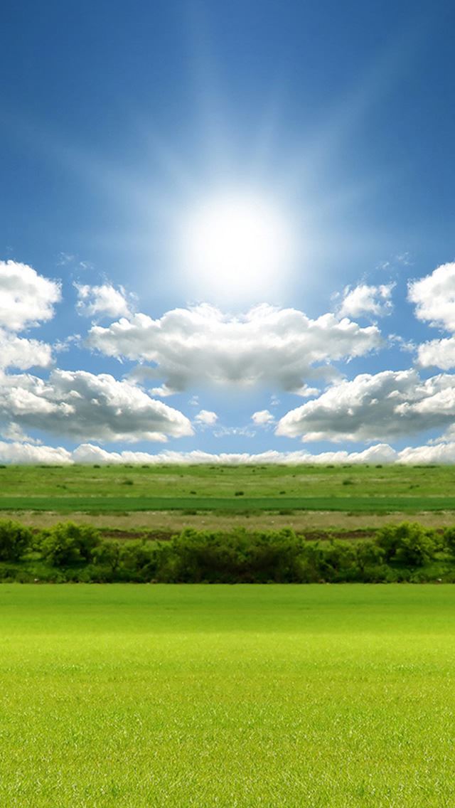 640x1136 Nature Bright Sunshine Grassland Cloudy Skyscape - bright iPhone Wallpaper