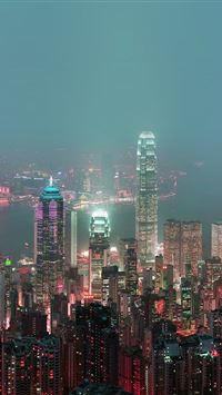 Nature Hongkong Cityscape Skyline Night Live Scene wallpaper