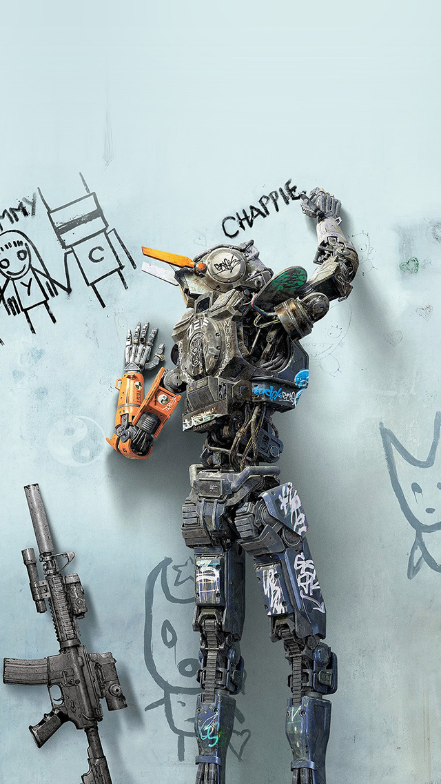 Chappie Robot Art Film Poster iPhone wallpaper 