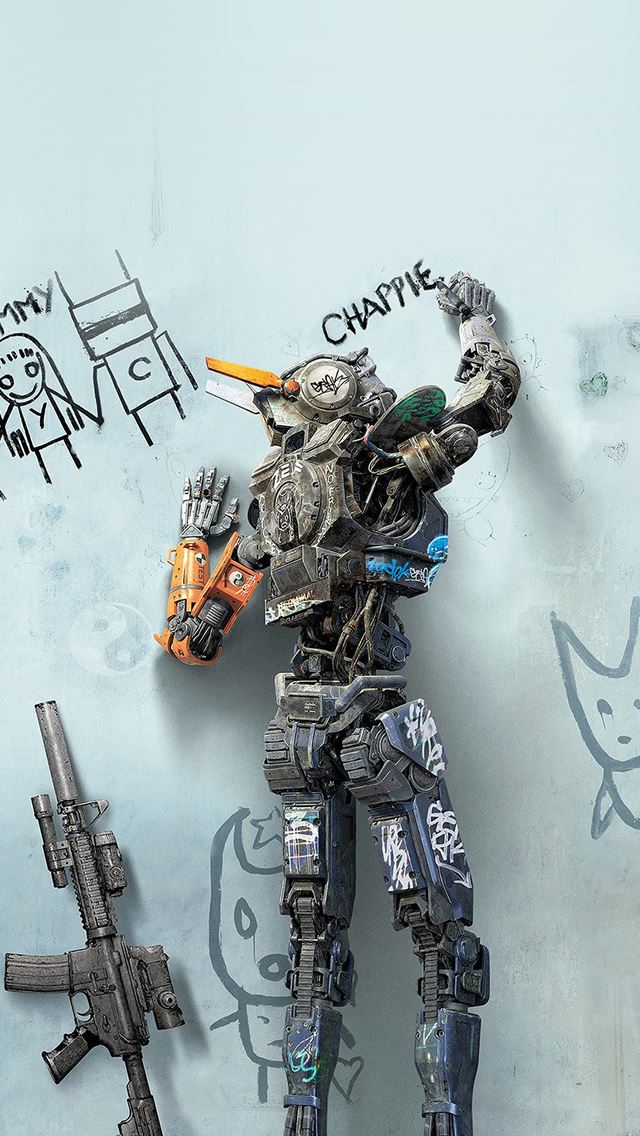 640x1136 Chappie Robot Art Film Poster - movie iPhone Wallpaper